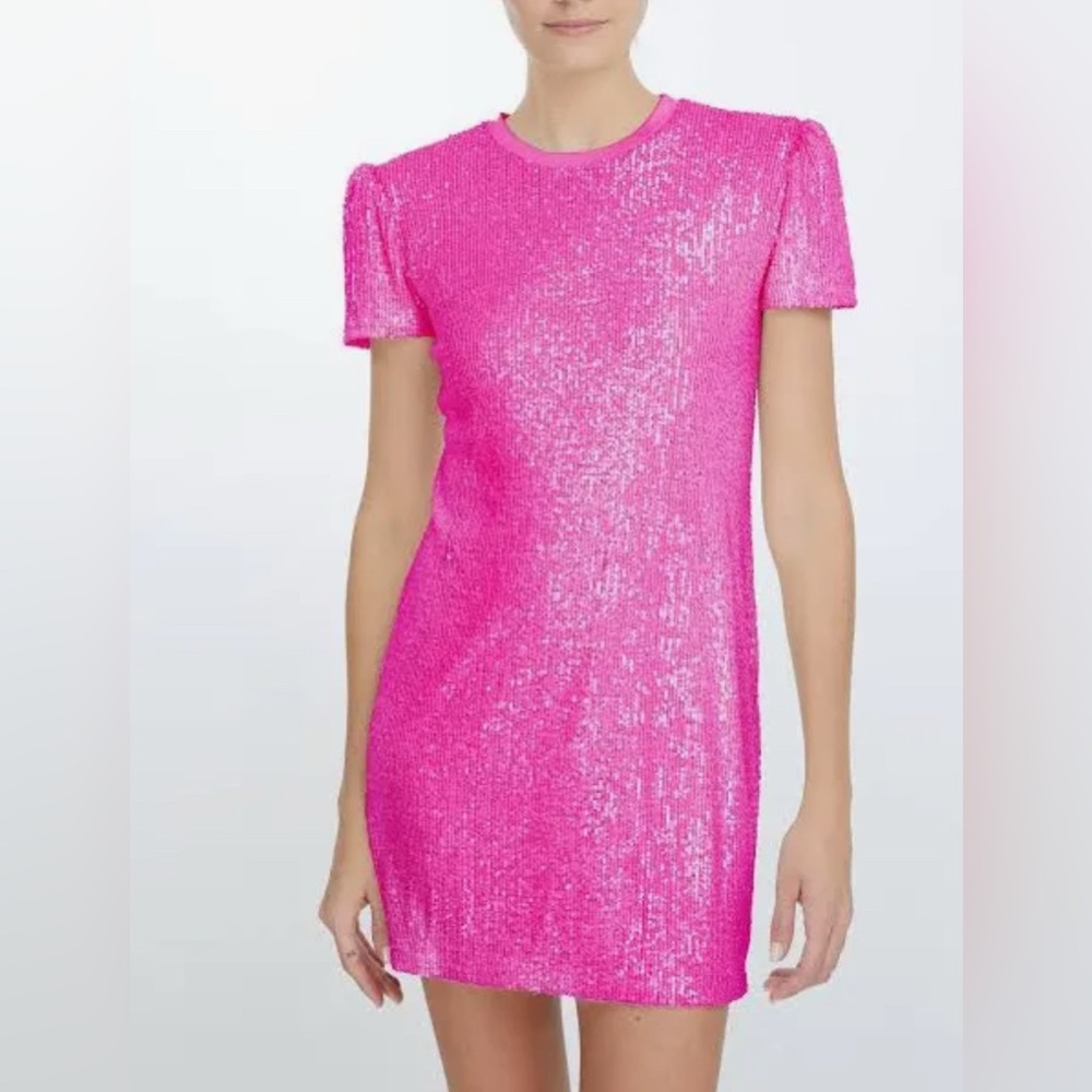 NWT Generation Love Hot Pink Donna Sequin Dress, size XS